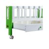 Детская кроватка «Фея 600» на колёсах, с ящиком, цвет белый/лайм