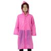 Дождевик детский однотонный розовый, рост 120-160 см