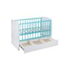 Детская кроватка «Сашенька» с ящиком, цвет белый/голубой