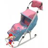 Санки-коляска "Тяни-Толкай Трансформер Люкс" "Зимняя сказка" розовый