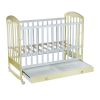 Детская кроватка «Фея 325» на колёсах или качалке, с ящиком, цвет белый/ваниль