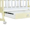 Детская кроватка «Фея 325» на колёсах или качалке, с ящиком, цвет белый/ваниль